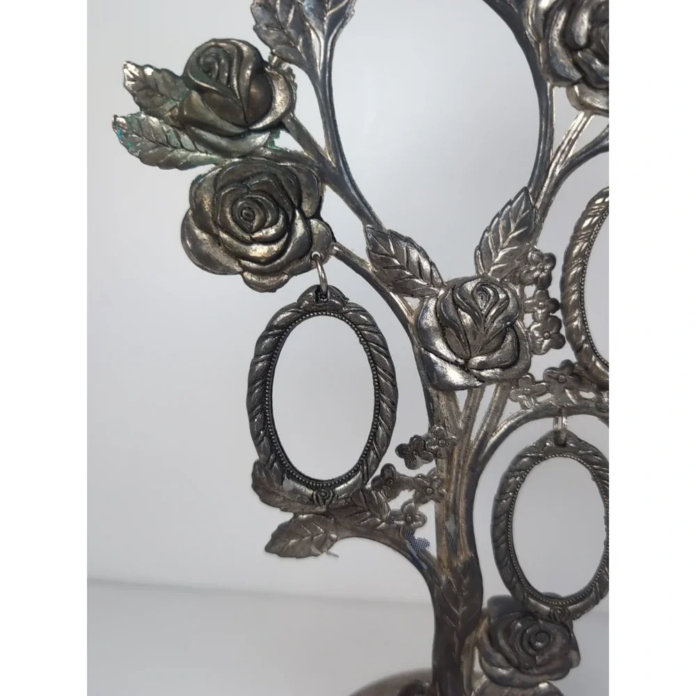 Godinger Silver Art Co. Plated Hanging Picture Frame Tree Roses Flowers Vintage